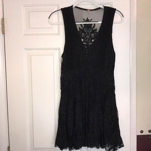 Black Free People Mini Lace Dress